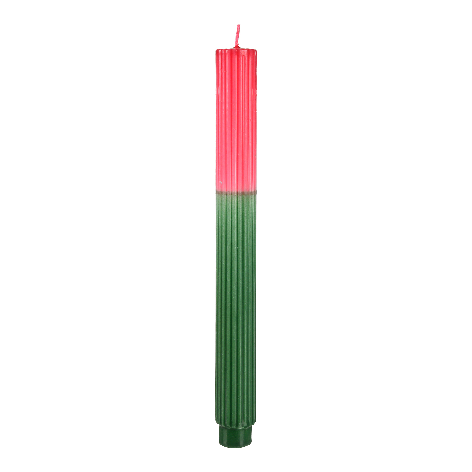 Stabkerze Twotone Mini Rille Grün, ⌀ 2.8 cm, H 265 mm
