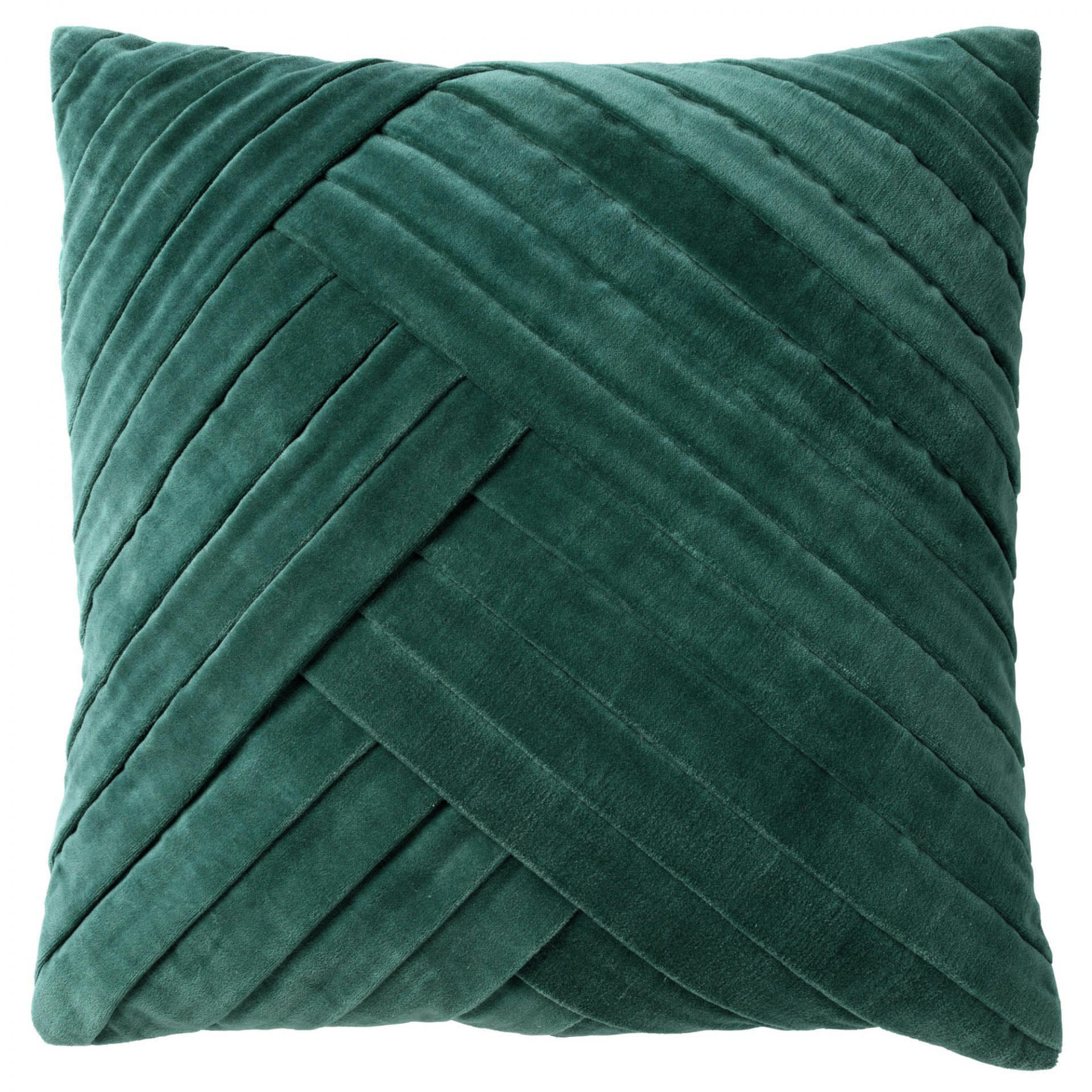GIDI - Housse de coussin vert en velours-45x45 cm uni