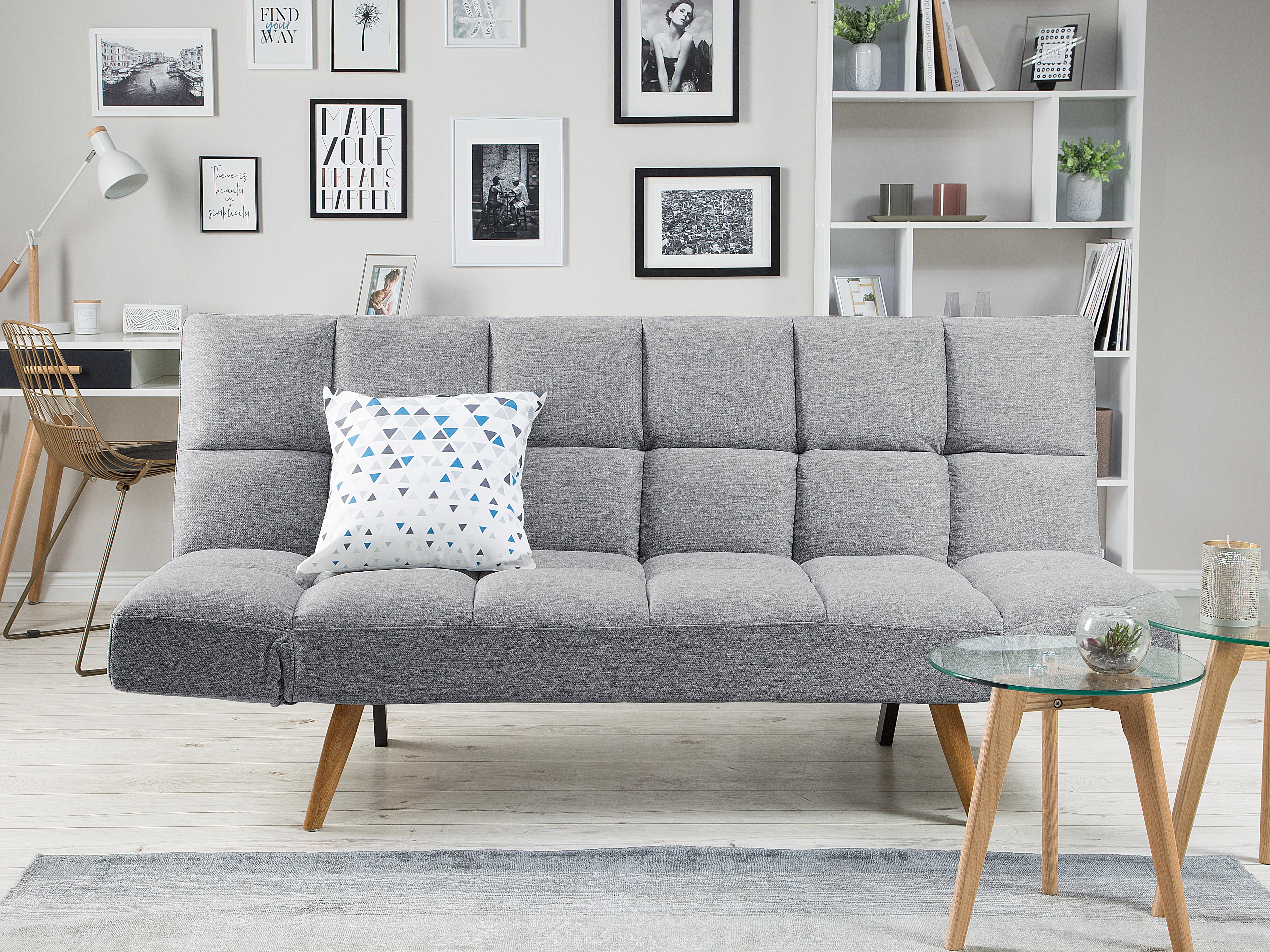 Sofa Bed 2 Seater INGARO Fabric Grey