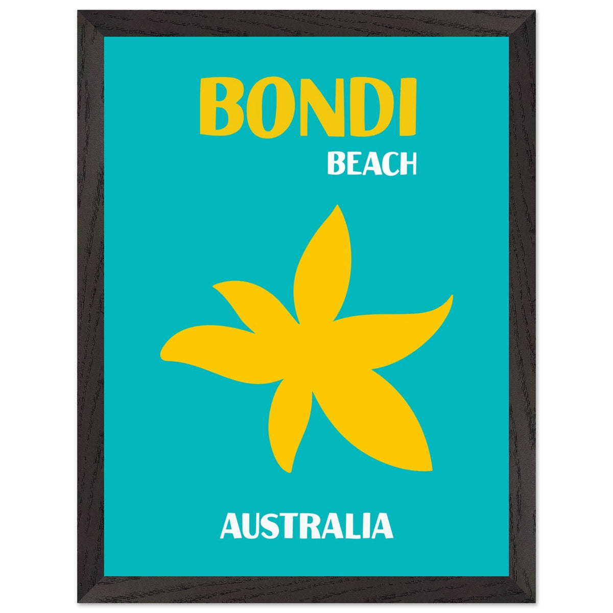 Artfulprints Poster met Lijst Australië - Bondi Beach  - 30x40 cm - Turquoise