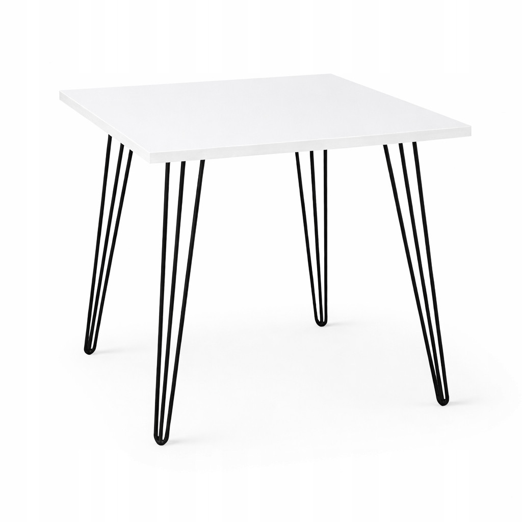 Stół 68x68cm Stolik Hairpin legs skośne Biały Alaska