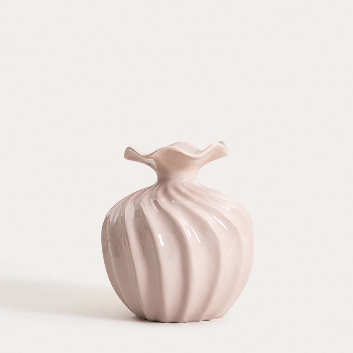 Wazon AURELIA z falista górą beżowy 16,5x16,5x19 cm