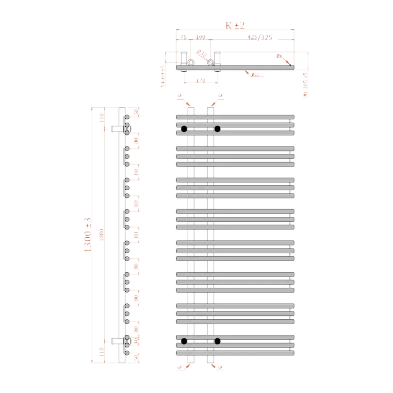 Handtuchradiator Cora 2