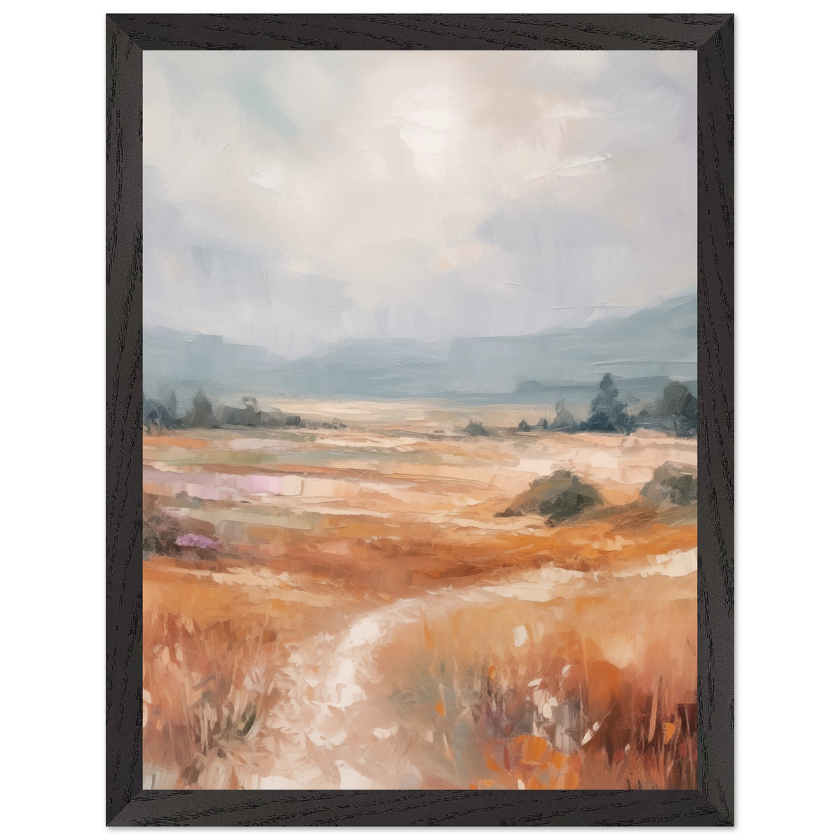 Artfulprints Poster met Lijst Abstract - Open field  - 30x40 cm - Meerkleurig