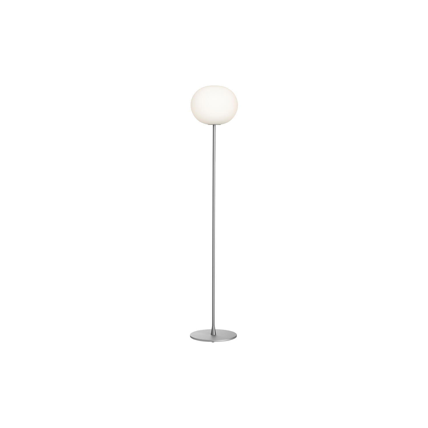 Glo-Ball F2 Floor Lamp, silver/opal