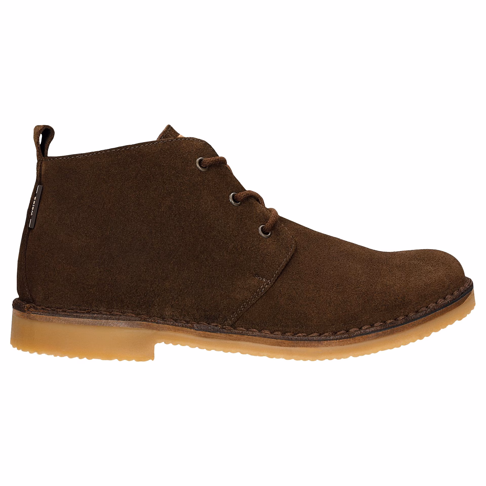 Brązowe trzewiki męskie typu desert boots z dwoiny welurowej