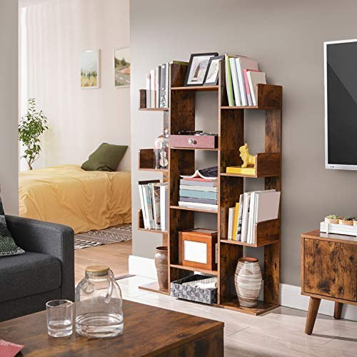 Regał w Kształcie Drzewa z 13 Półkami Rustykalny 86x25x140cm