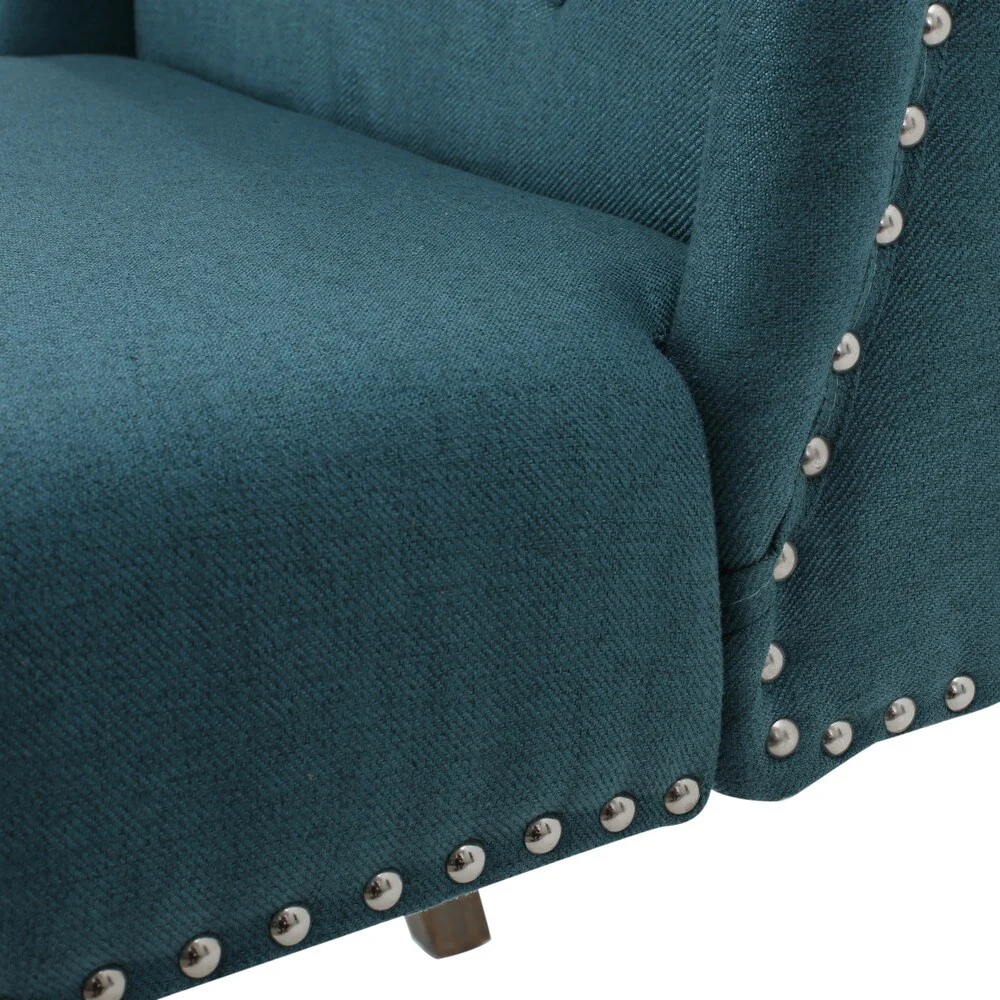 Niclas Wing Back Studded Fabric Accent Chair by Christopher Knight Home