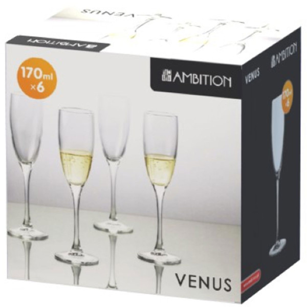 Komplet 6 kieliszków do szampana Venus 170 ml AMBITION
