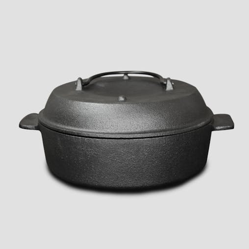 SOGA 2X 28cm Cast Iron Dutch Oven Pre-Seasoned Cast Iron Pot with Lid