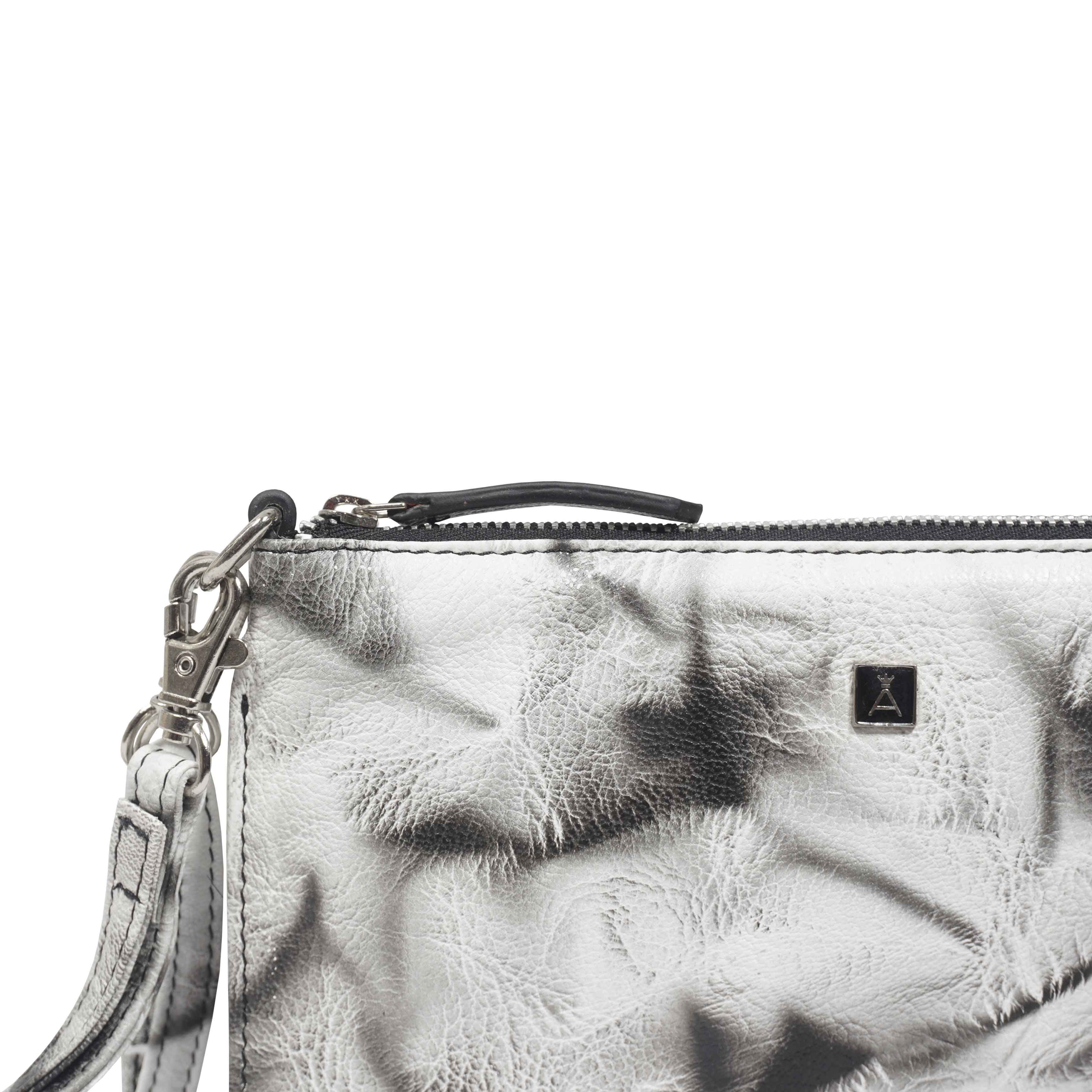 Assots London TODD' Tie Dye Real Leather Crossbody Wristlet Bag