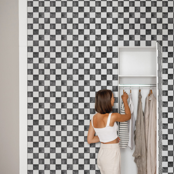 Folia meblowa Minimalistyczna szachownica 50x100 Okleina Laminat