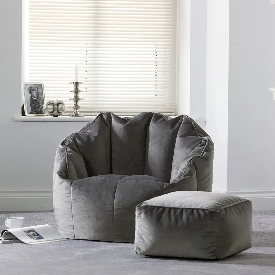 icon Zitzak Sirena - Fluwelen Zitzak - Houtskool