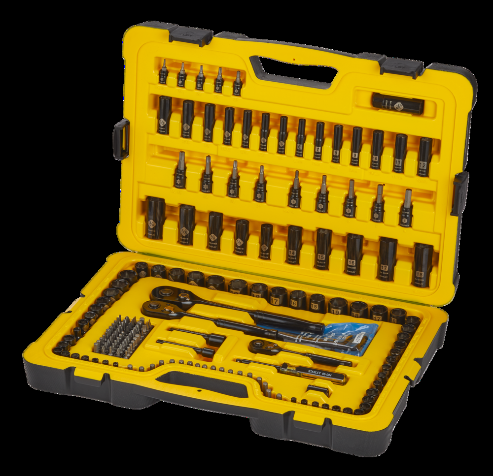 Stanley Professional Grade Black Chrome Socket Set, SAE/Metric,197-pc