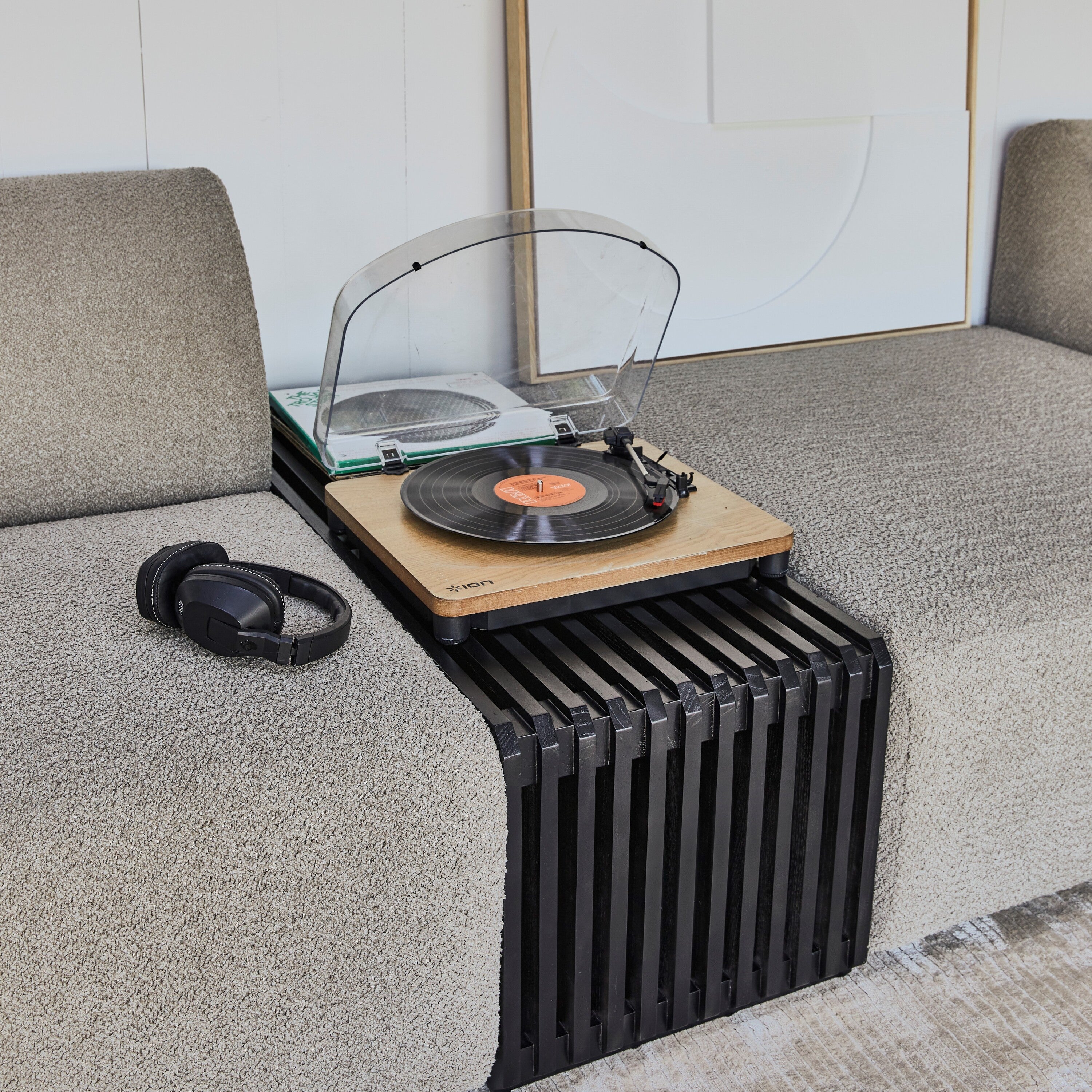 HKliving Slatted Bankje B 96 cm - Zwart