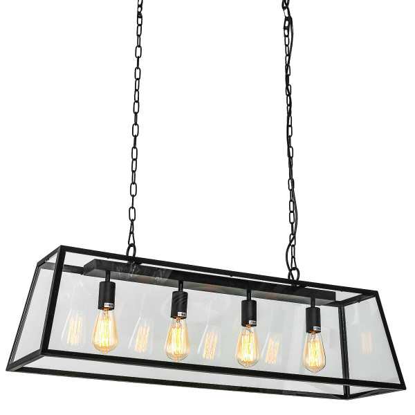 Lampa wisząca czarny mat-przezroczysty Laverno 4xE27x60W Italux