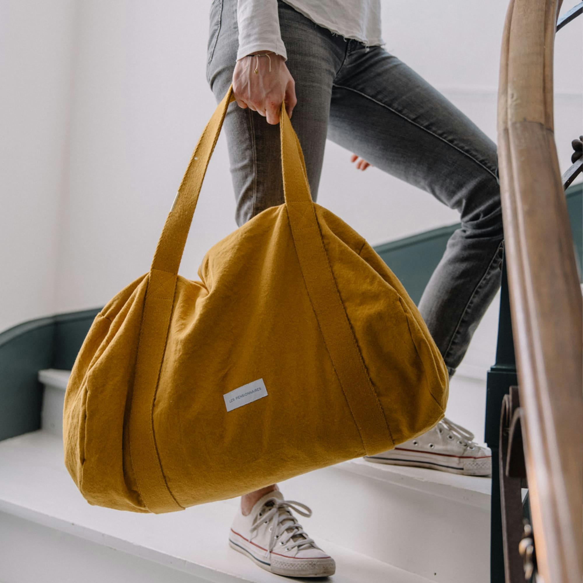 - Sac bowling en toile de coton bio jaune safran