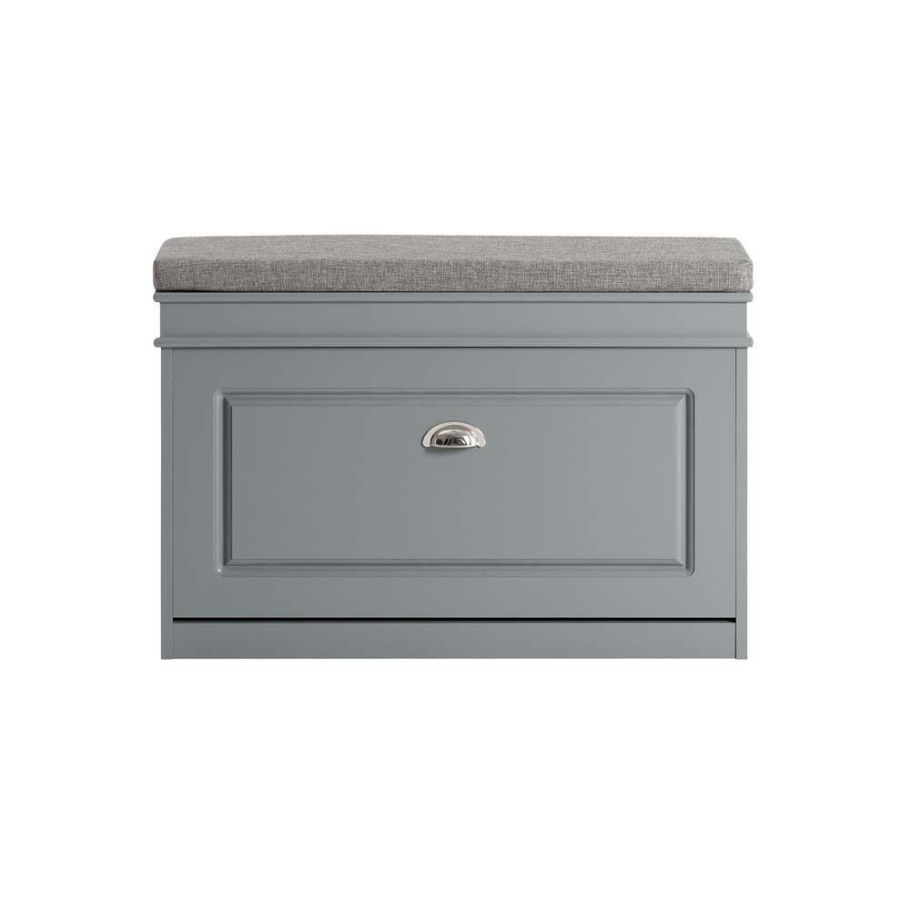 SoBuy Ławka na buty z 1 drzwiami Jasnoszary 75x24x51cm FSR82-L-HG
