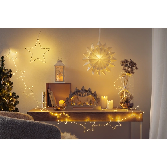 LED-Dekoration »Papierstern«, warmweiß, batteriebetrieben