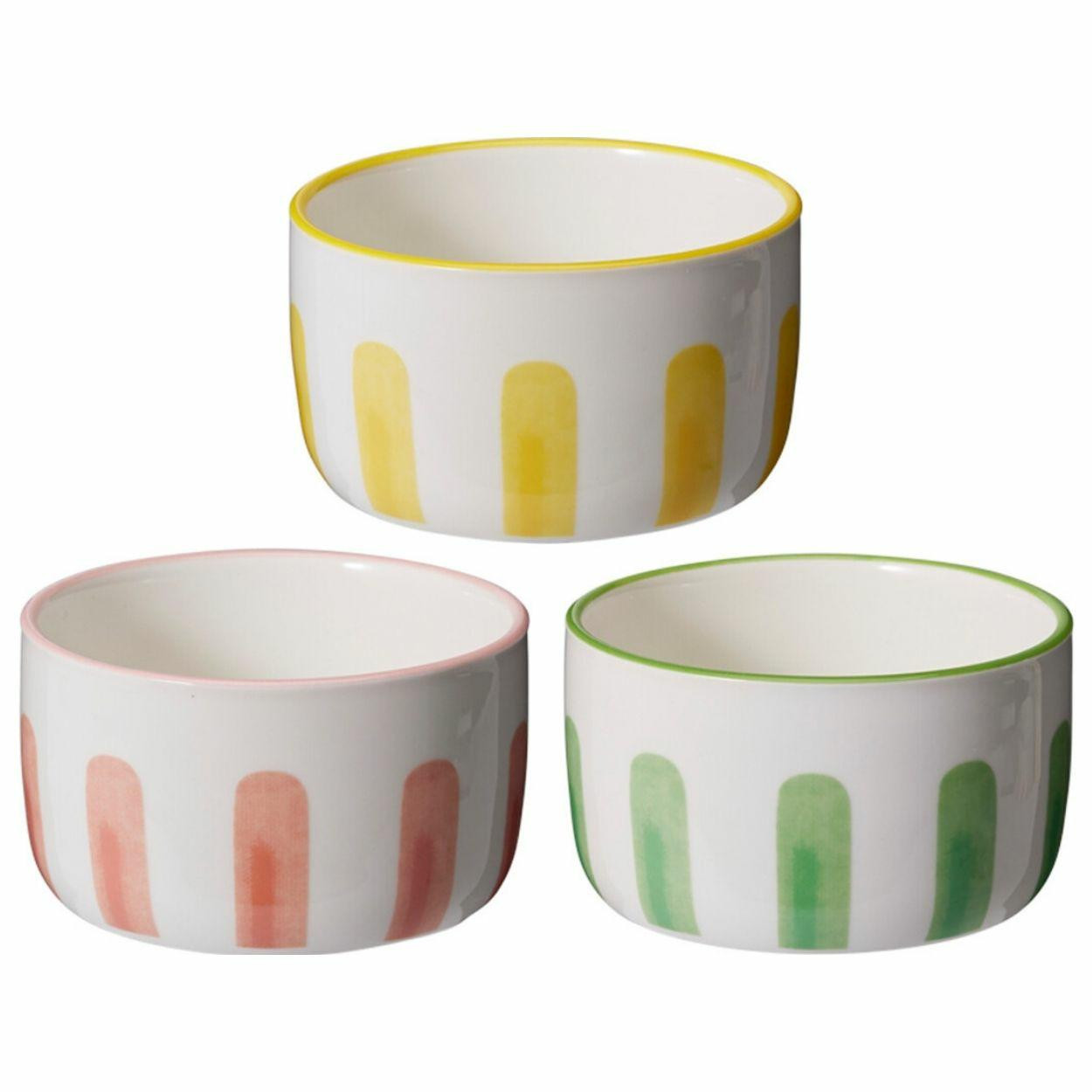 Zestaw 3 ceramicznych misek Sunny Stripes