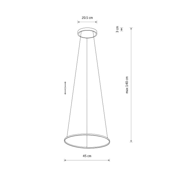 Lampa wisząca CIRCOLO LED czarna LED 1x18W Ciepła biel 560lm Nowodvorski