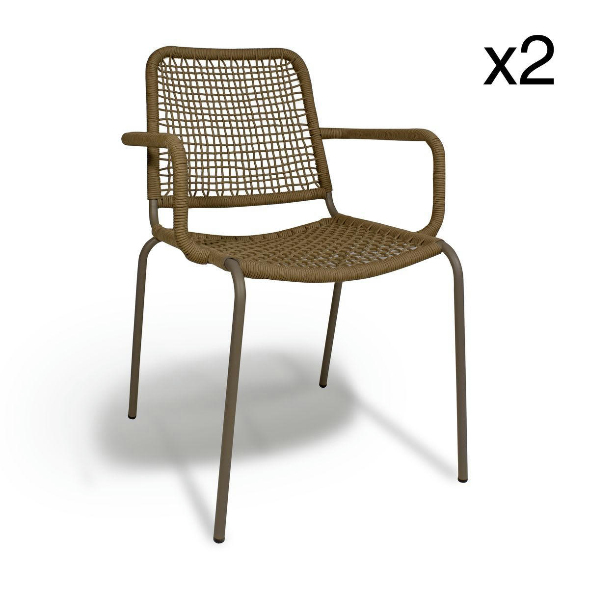 TALIM - Lot de 2 fauteuils de table d