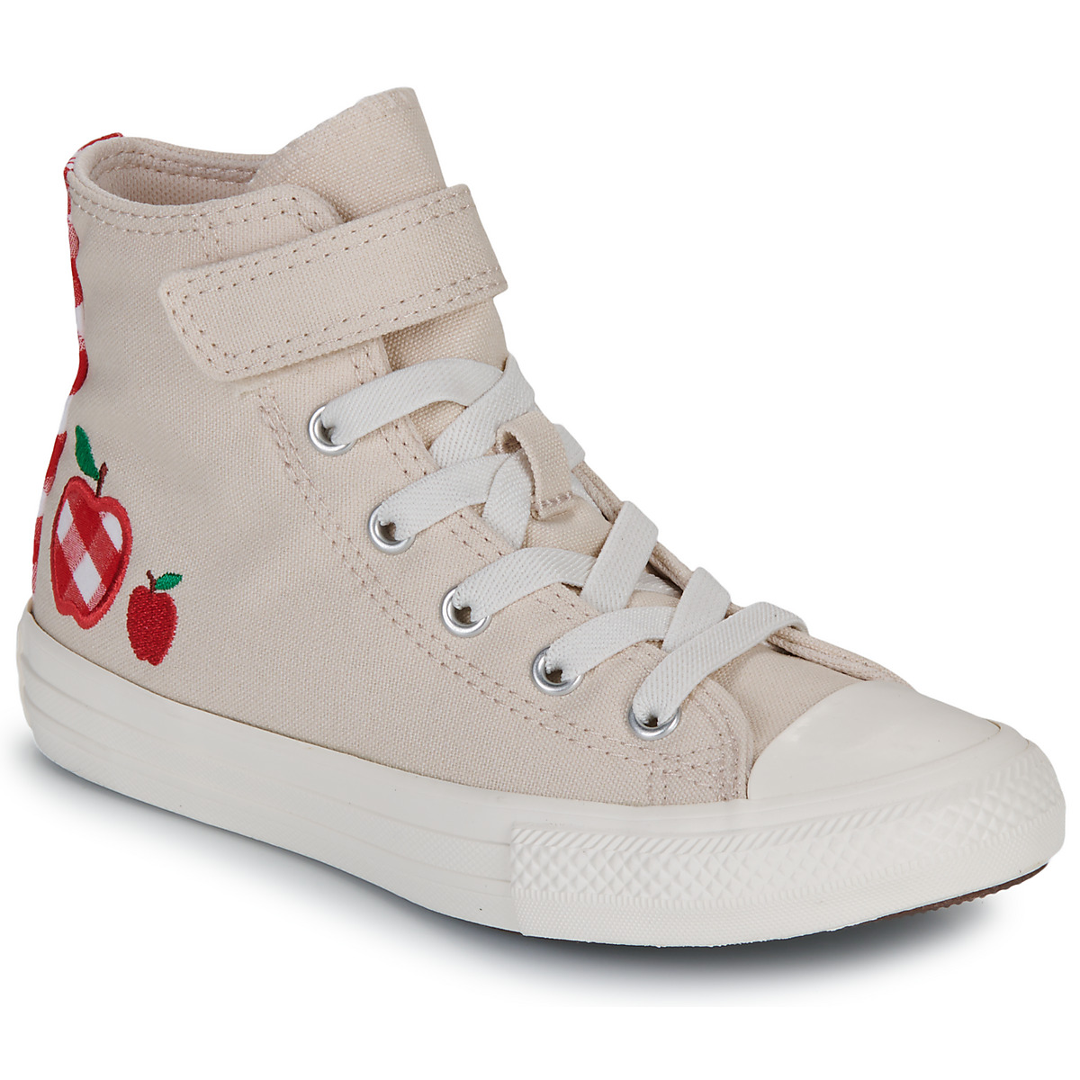 Converse - CHUCK TAYLOR ALL STAR CHECKERED ACCENTS EASY-ON - White / Red