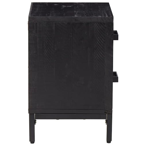 NNEVL Bedside Cabinet Black 36x30x45 cm Solid Recycled Pinewood