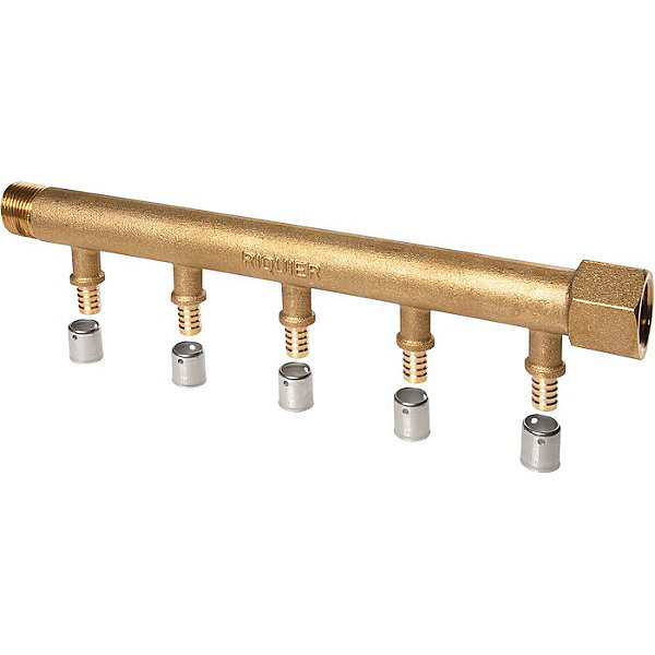 Collecteur 5 sorties - MF 3/4' - Avec départ à sertir Diamètre 12 mm - Riquier