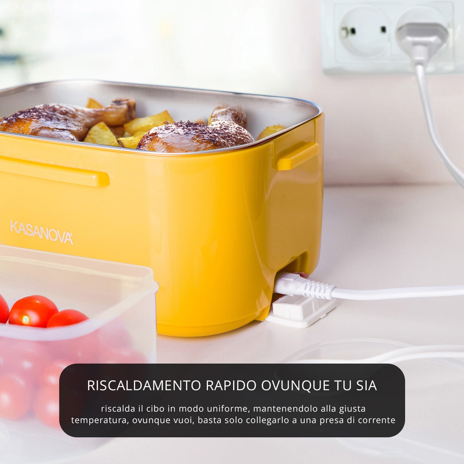 Scaldavivande elettrico con borsa termica arancione