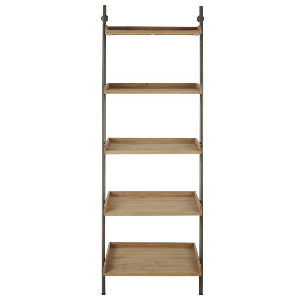 Scalada - Etagère murale en sapin massif et métal noir