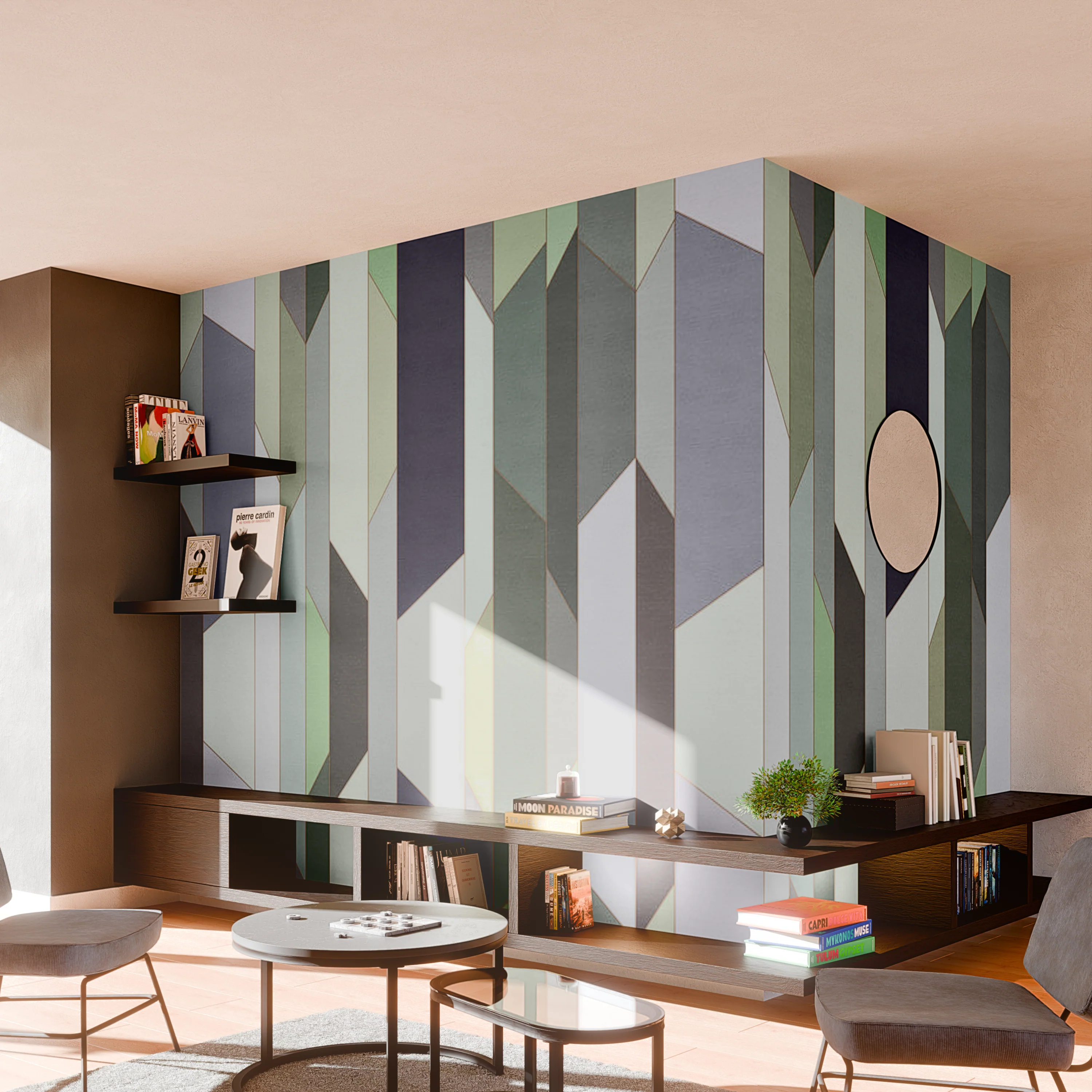 Papier peint panoramique XXL THEOTIME 500 x 270 cm vert