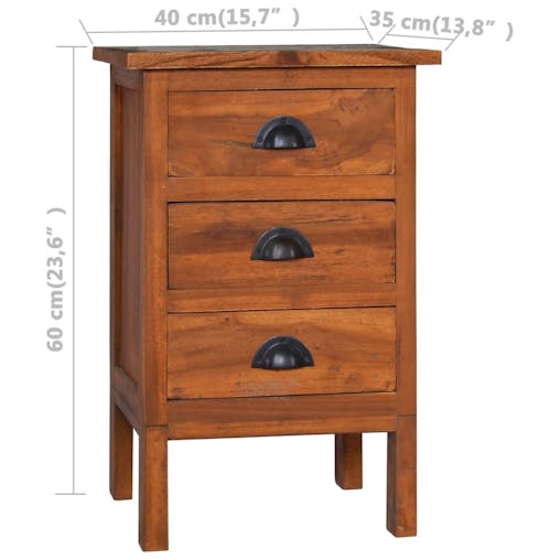 NNEVL Bedside Cabinet 40x35x60 cm Solid Teak Wood