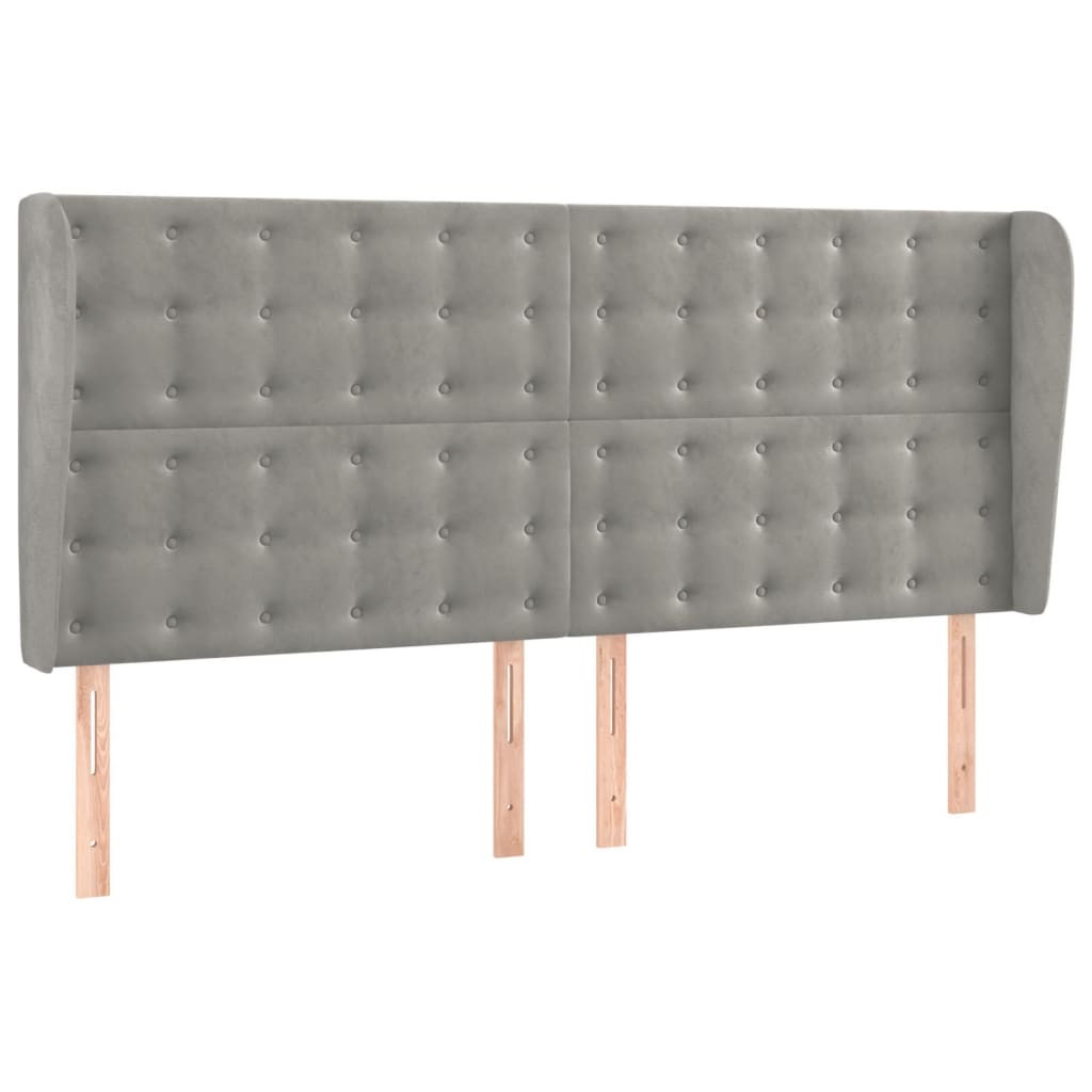Wezgłowie Szary 183 x 23 x 118/128 cm Aksamit vidaXL