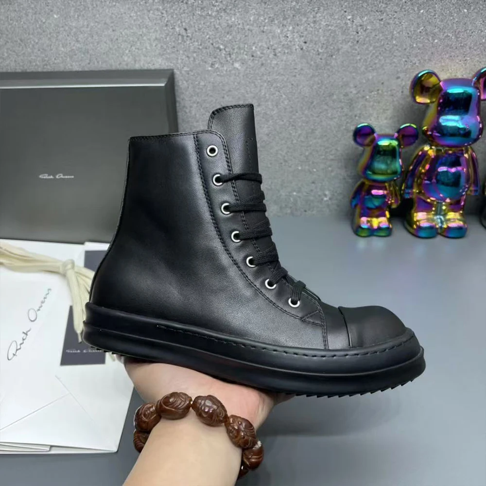 Rick Owens Drkshdw High-Top Leather Sneakers