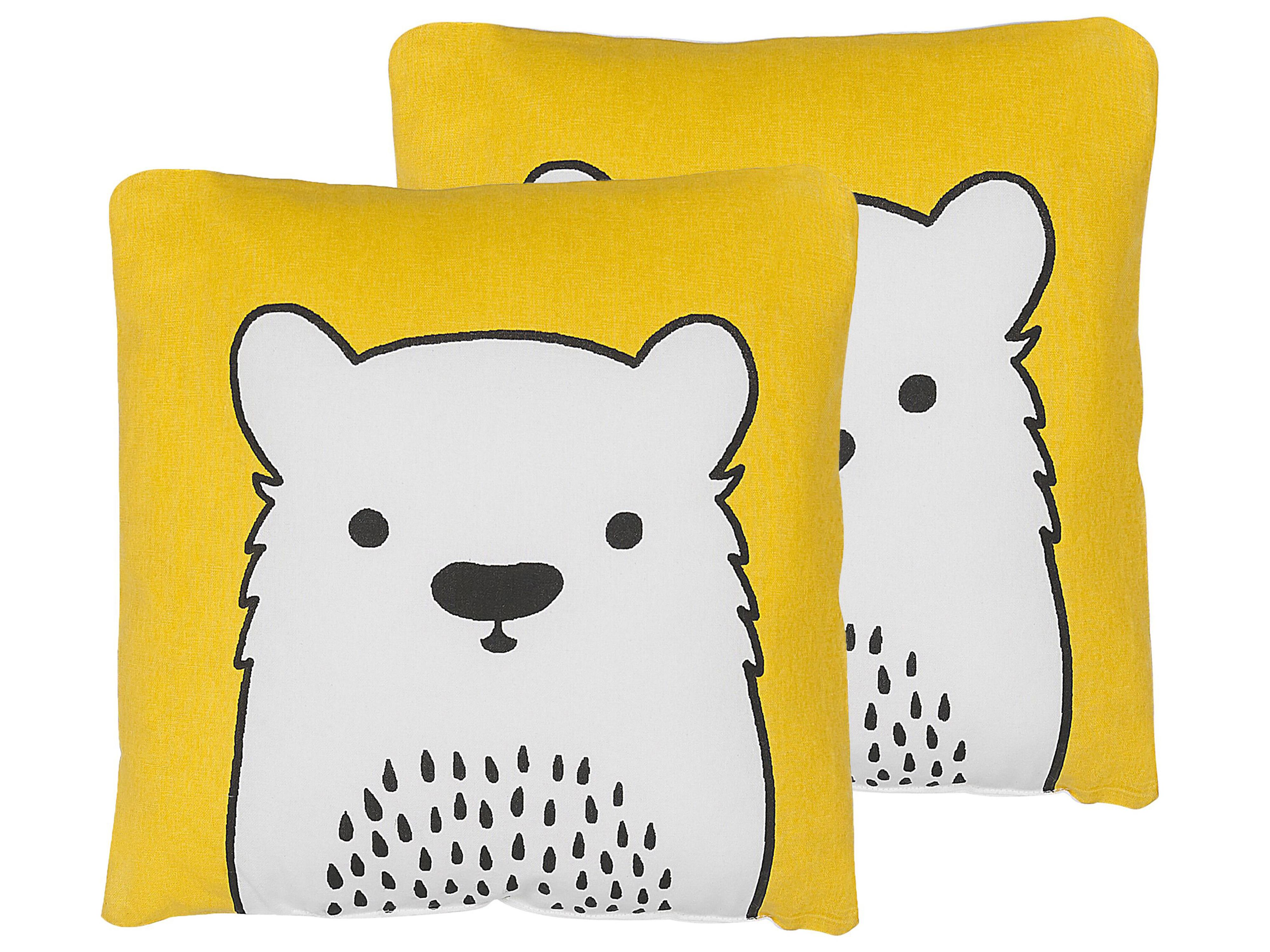 Throw Cushion WARANASI Cotton 45 x 45 cm Yellow