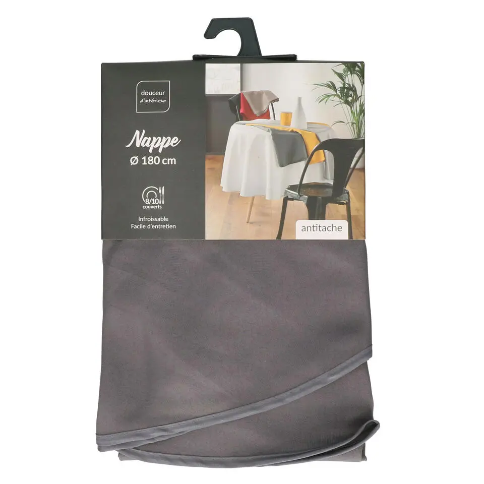 Wicotex Tafellaken - donkergrijs - rond - polyester - 180 cm