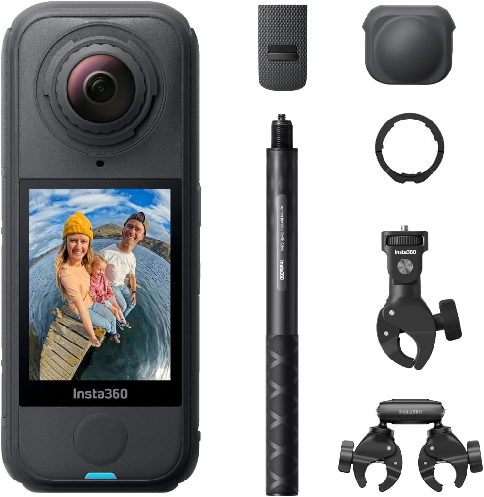 Insta360 X4 Air Motorcycle Ultimate Multiview Bundle - Lightweight 165g 8K 360 Camera  Invisible Selfie Stick  Replaceable Lenses  Shoot First & Frame Later  Built-in Wind Guard  Stabilization