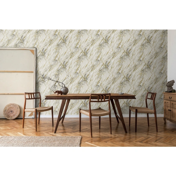 Vliestapete, BxL: 53 x 1005 cm, weiß/goldfarben