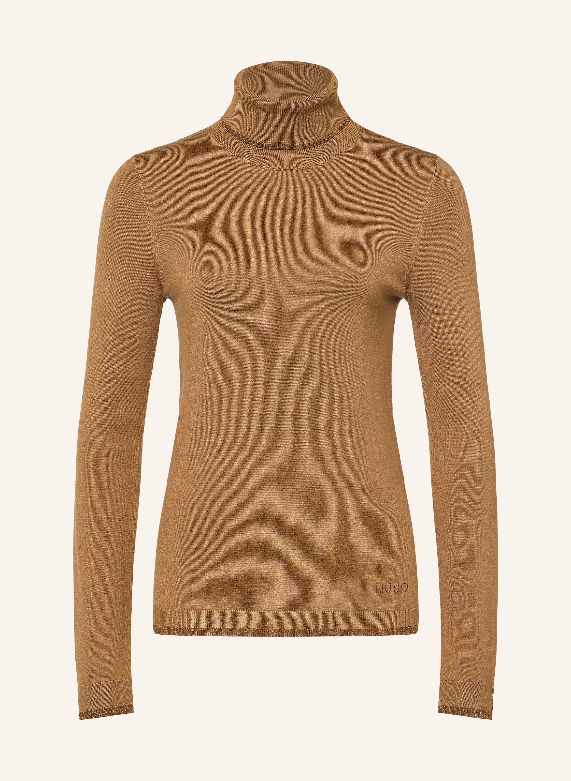 LIU JO Rollkragenpullover mit Glitzergarn und Schmucksteinen