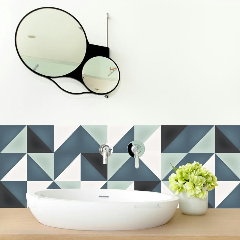 SCANDI INDIGO - Bandeau PVC lot de 2 : L 70cmxH 30cm Multicolore Scandinave