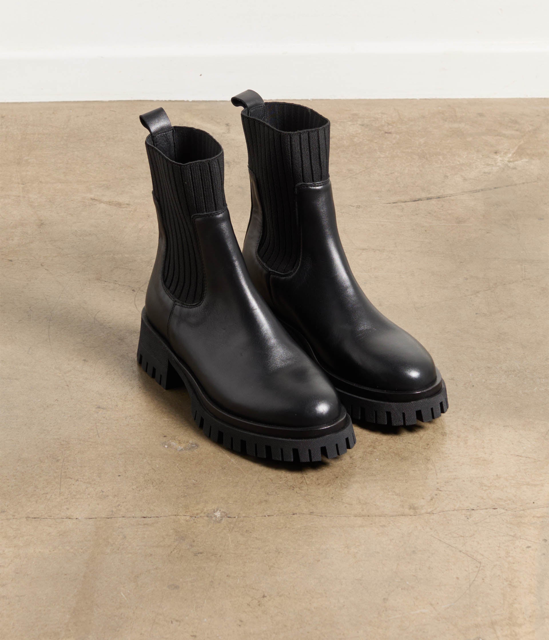 Boots chaussettes noires Samper
