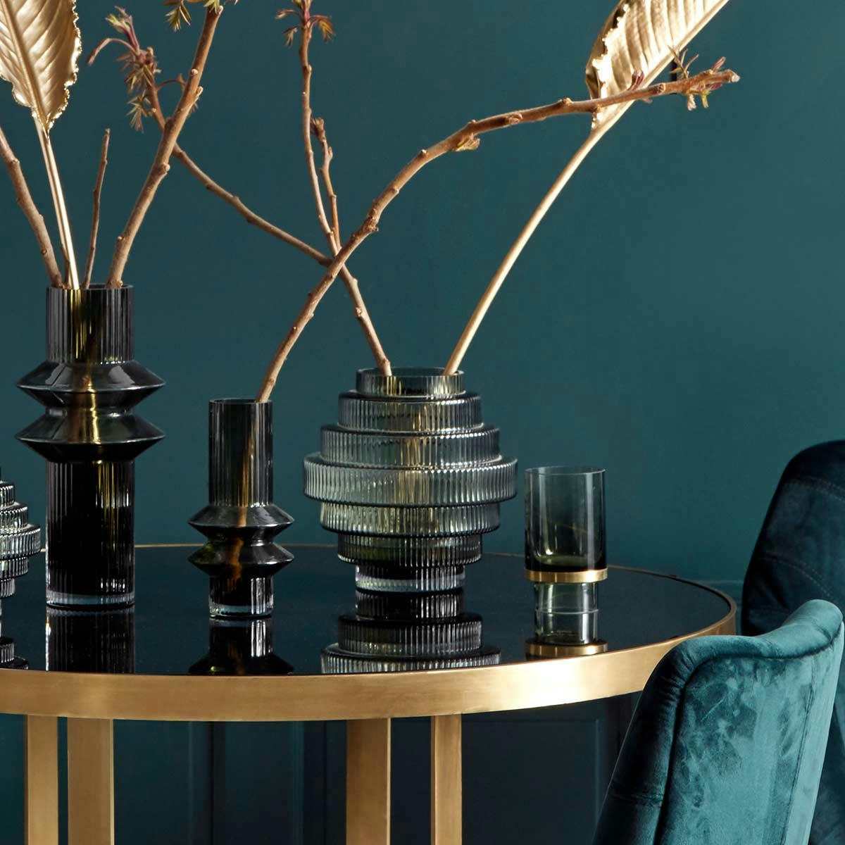 FOREST - Vase en verre vert H22cm