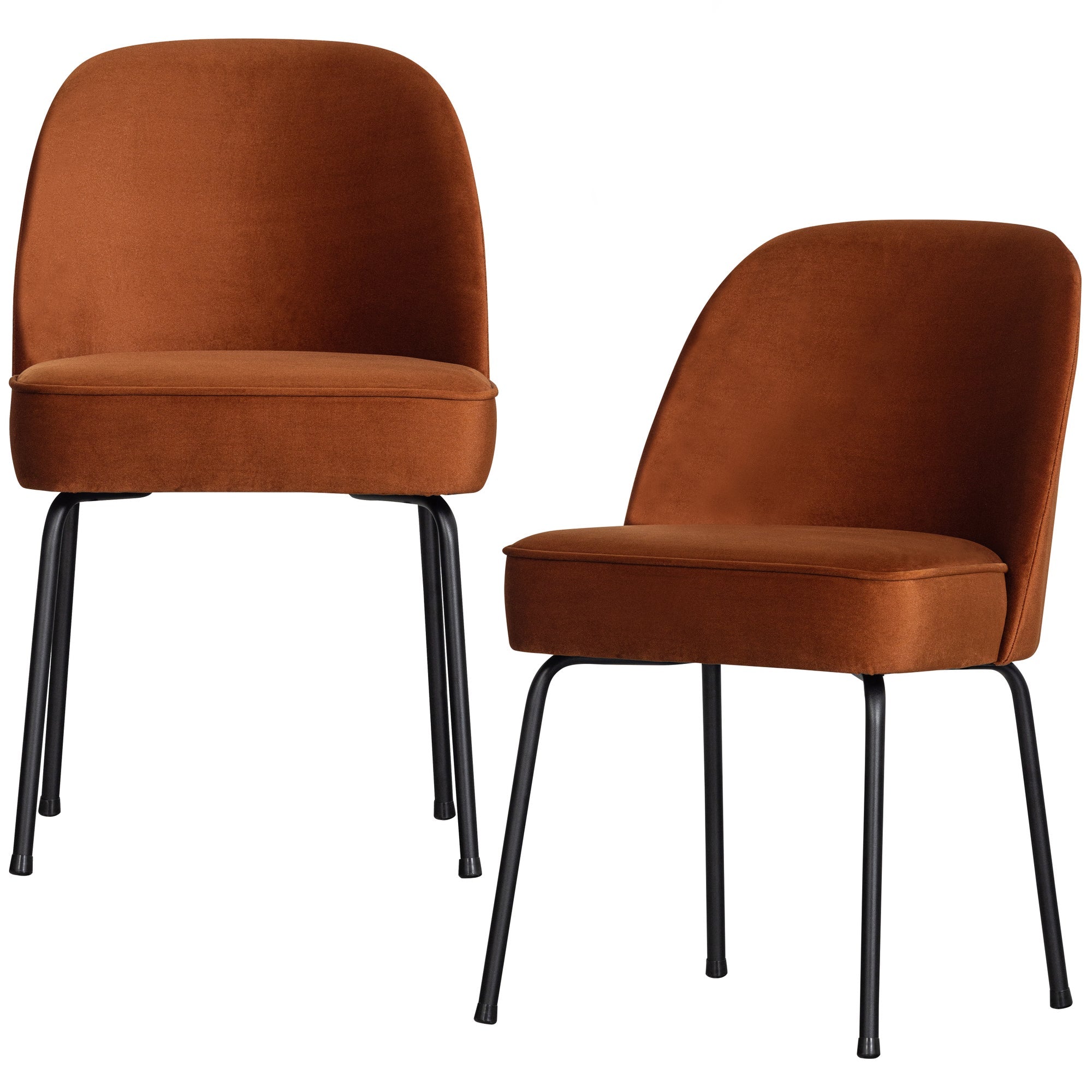 WOOOD eetkamerstoelen Vogue- Fluweel - Roest - Set van 2
