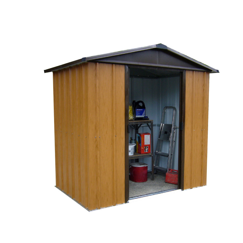 Abri de jardin en métal aspect bois 2,02 x 1,37 x 1,99 m