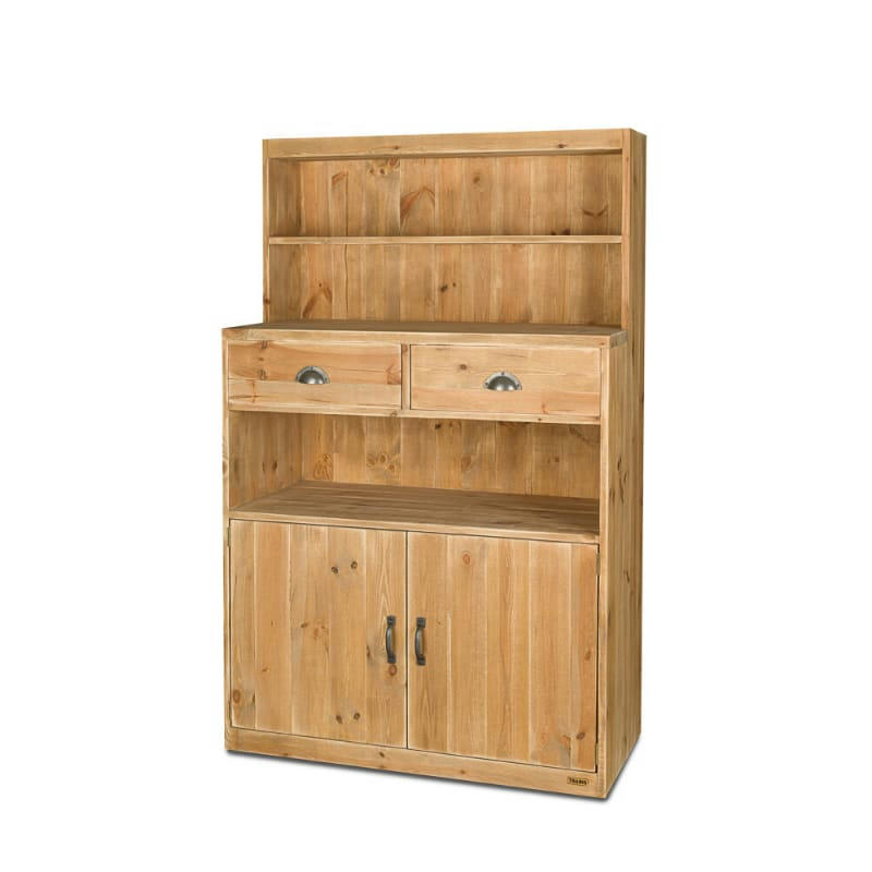 - Buffet de service H160 cm 2 tiroirs 2 portes bois massif