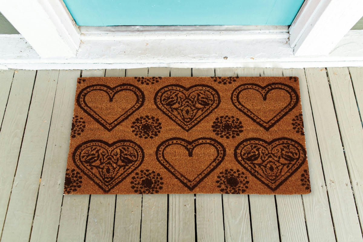- Paillasson coco intérieur extérieur 75 x 45 cm 6 coeurs