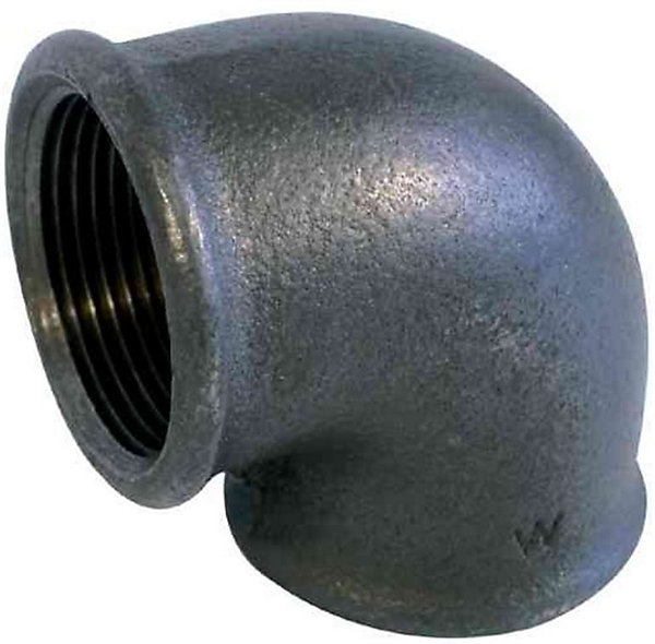 Coude femelle-femelle 90 deg Virfollet 26/34 galvanisé noir fonte malléable