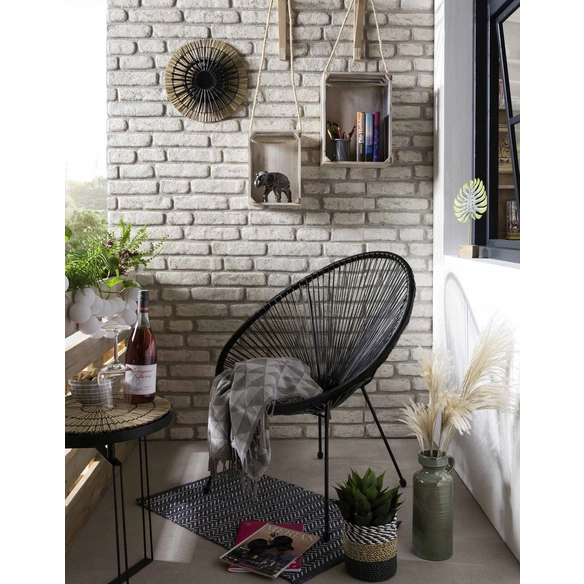 Gartensessel, Höhe: 88 cm, schwarz, 2 stk