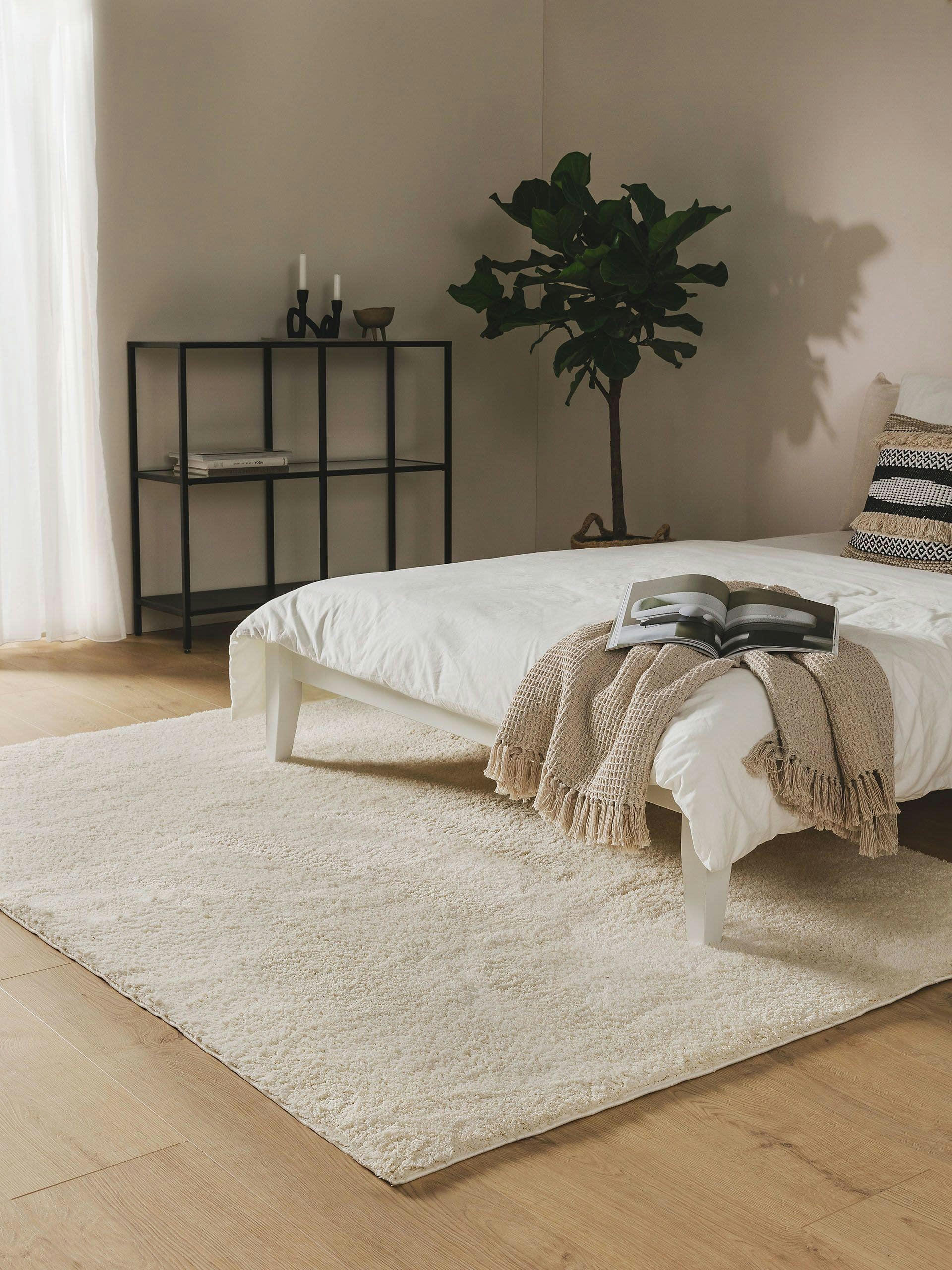 SODA - Tapis à poils longs blanc 240x340